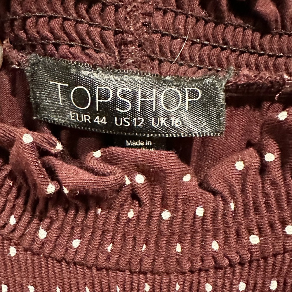 TOPSHOP Nordstrom smocked high neck casual but cute midi dress.